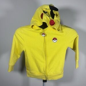 Pokémon Pikachu Zip-Up Hoodie Kids Yellow Character Hood Jacket